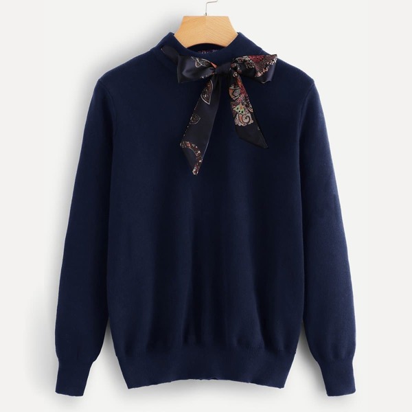 

Knot Detail Stand-Neck Jumper