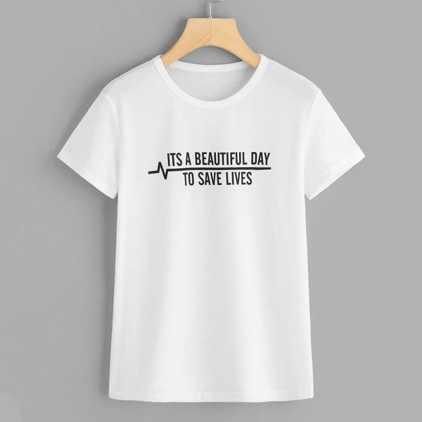 

Slogan Graphic Tee, White