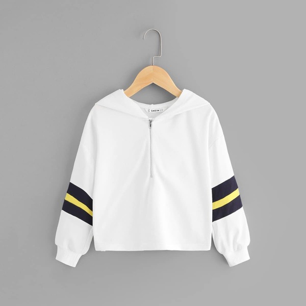 

Girls Zip Half Placket Hoodie