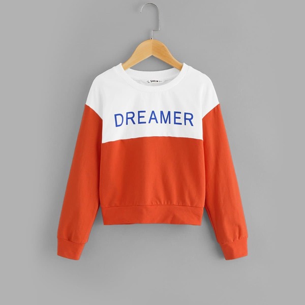 

Girls Cut ans Sew Lettering Sweatshirt