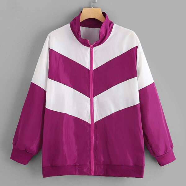 

Plus Color Block Jacket