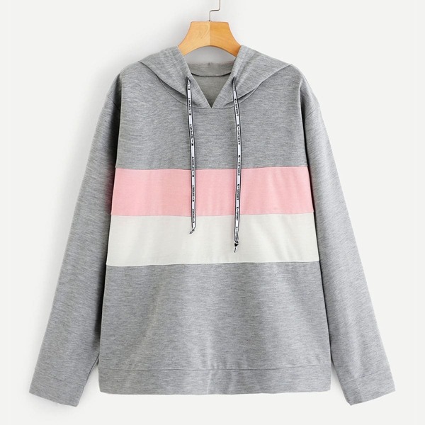 

Plus Cut-And-Sew Drawstring Hoodie