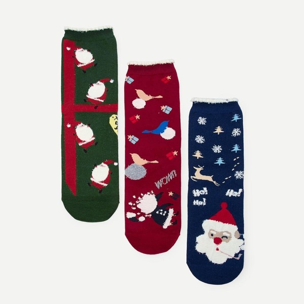 

Christmas Fair Isle Pattern Socks 3pairs