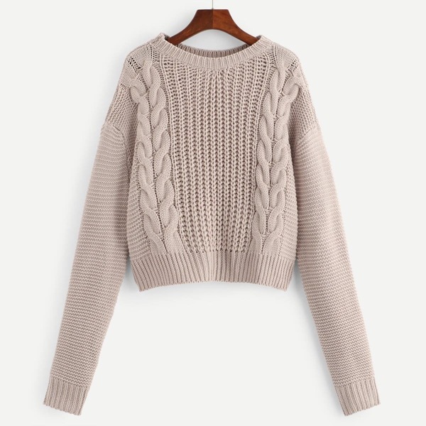 

Mixed Knit Solid Sweater