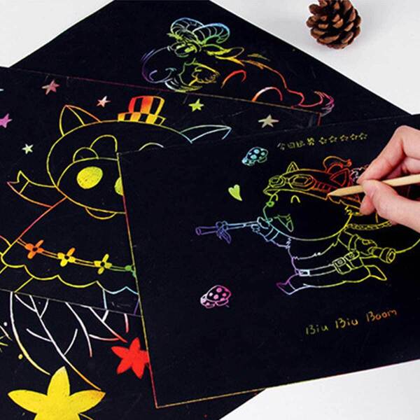 

Random Painting Paper 10sheets, Black