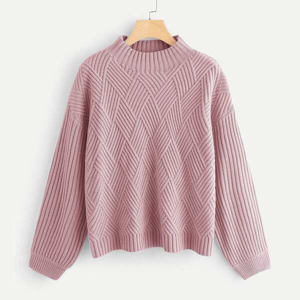 

Geo Front Rib Knit Sweater