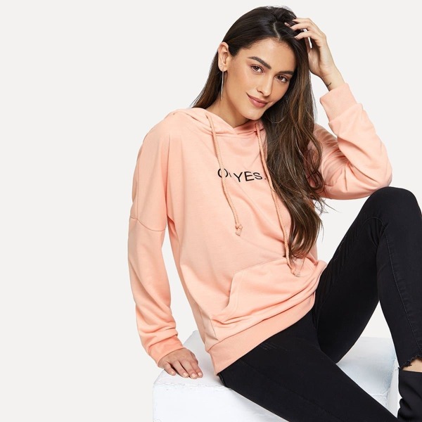 

Kangaroo Packet Patched Drawstring Hoodie