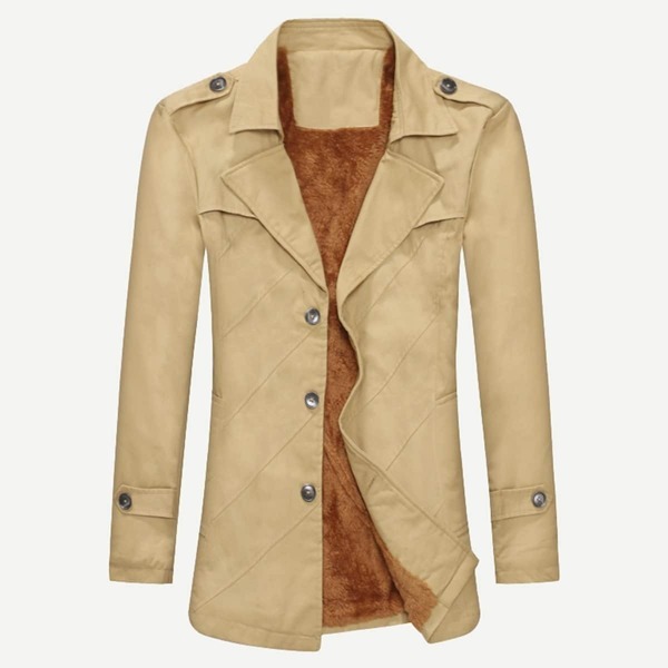 

Men Sherpa Lined Solid Jacket