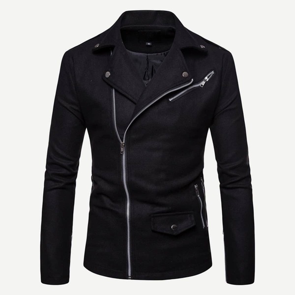 

Men Zip Up Jacket, Black