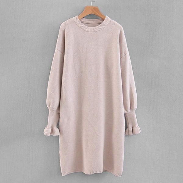 

Drop Shoulder Bishop Sleeve Sweater Dress