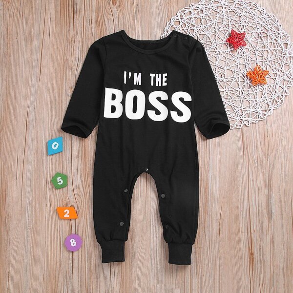 

Toddler Boys Letter Print Jumpsuit