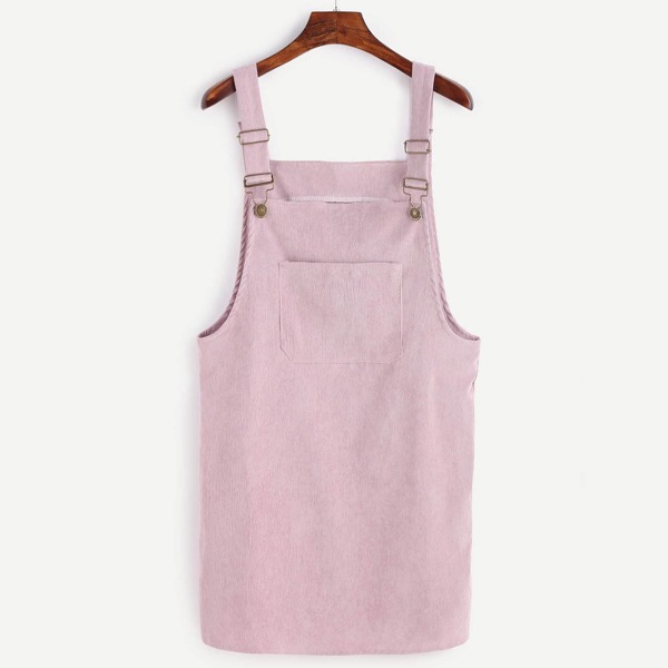 

Plus Plain Corduroy Pinafore Dress