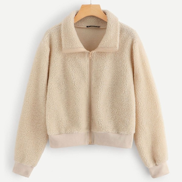 

Zip Front Teddy Jacket