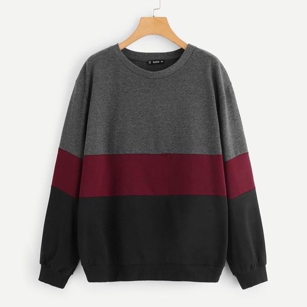 

Plus Drop Shoulder Cut-and-Sew Sweatshirt