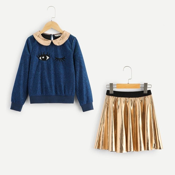 

Girls Figure Top & A-Line Skirt Set
