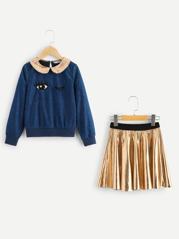 

Girls Figure Top & A-Line Skirt Set, Multicolor