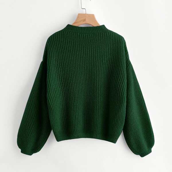 

Drop Shoulder Lantern Sleeve Jumper