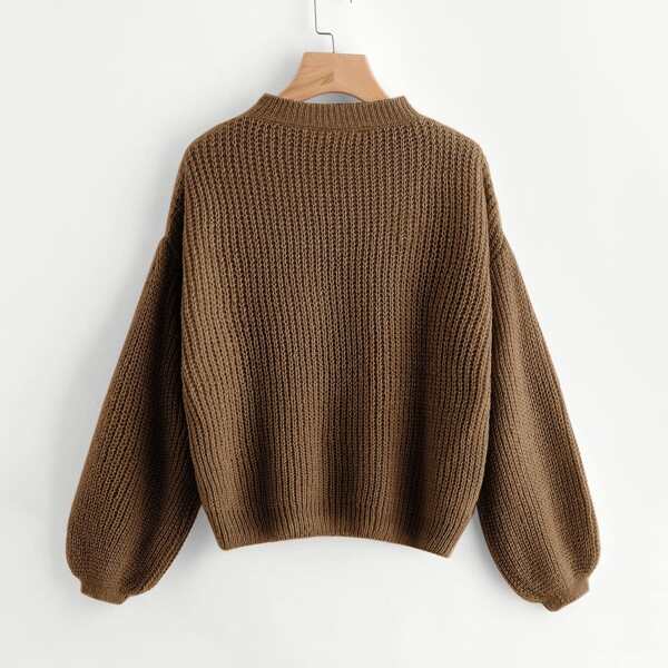 

Drop Shoulder Lantern Sleeve Jumper
