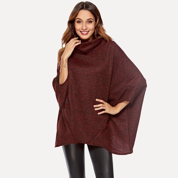 

High Neck Poncho Sweater