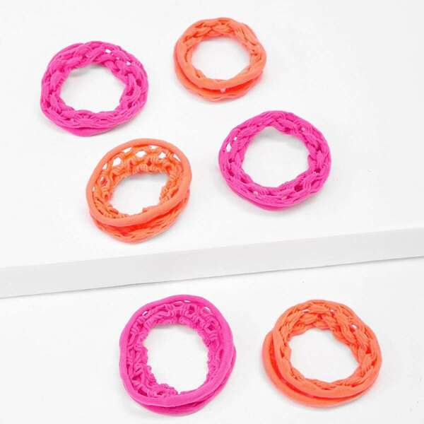 

Girls Hollow Out Hair Tie 6pcs, Multicolor
