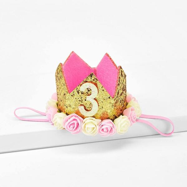 

Kids Flower Decorated Birthday Headband, Multicolor