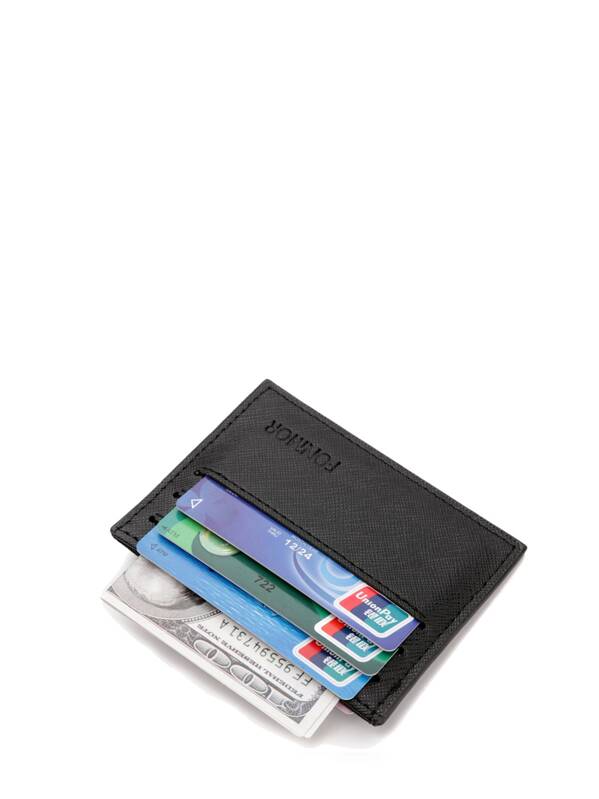 

Men Solid Card Holder, Black