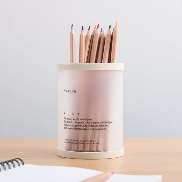 

Letter Print Pen Holder, White
