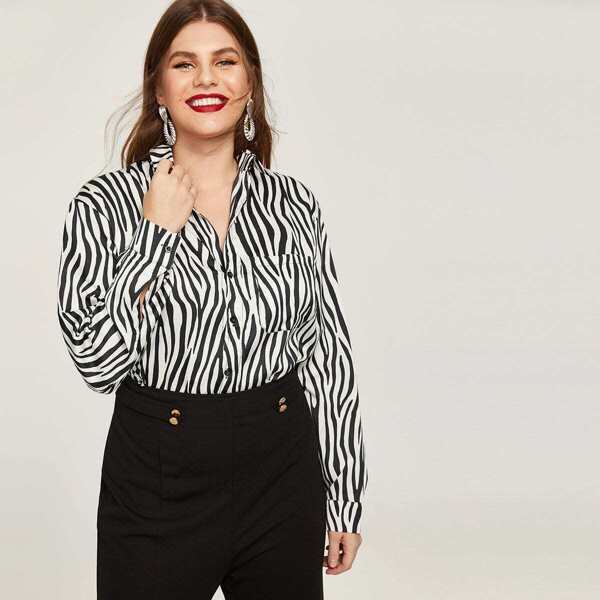

Plus Zebra Print Blouse