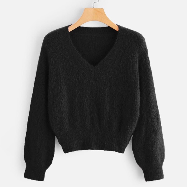 

V-neck Fluffy Jumper