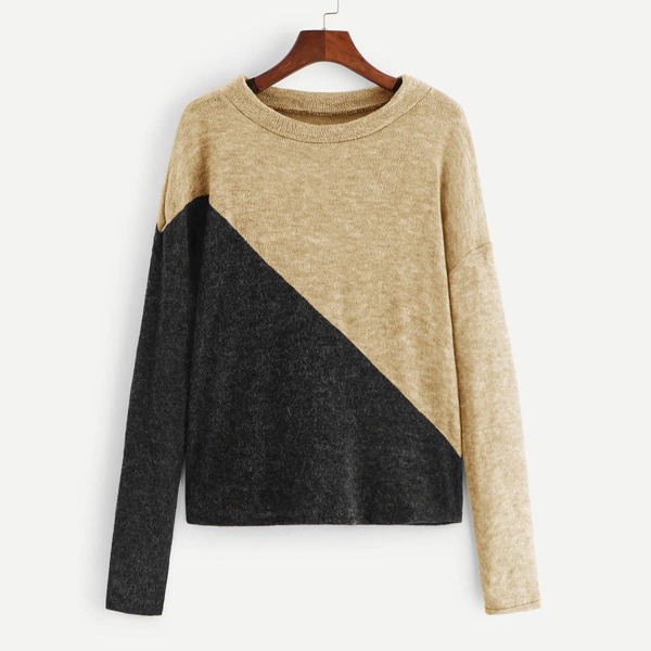 

Contrast Panel Colorblock Sweater