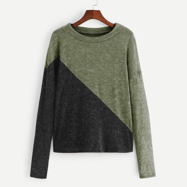 

Contrast Panel Colorblock Sweater