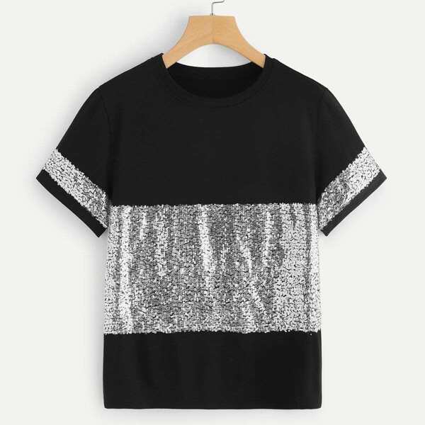 

Contrast Sequin Tee