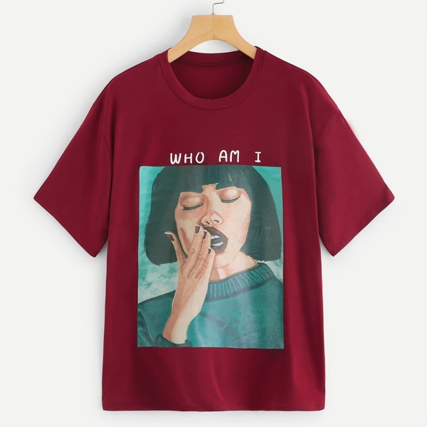 

Figure And Letter Print Tee