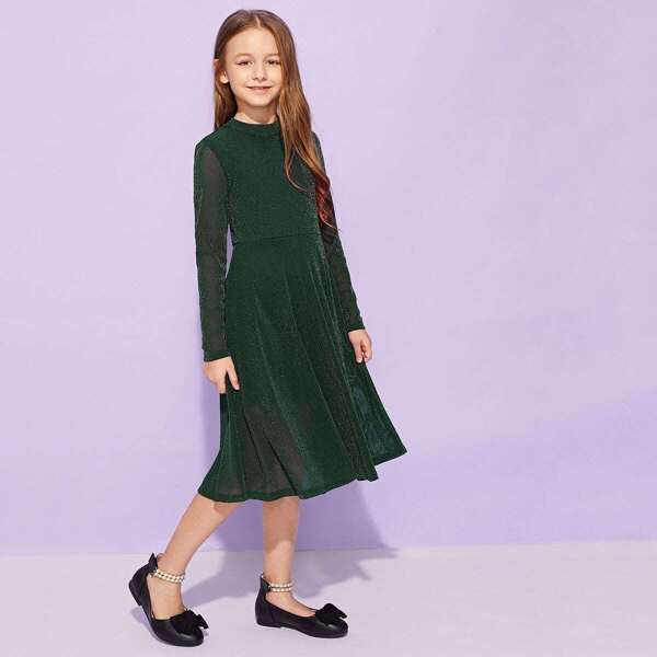 

Girls Solid A-line Dress