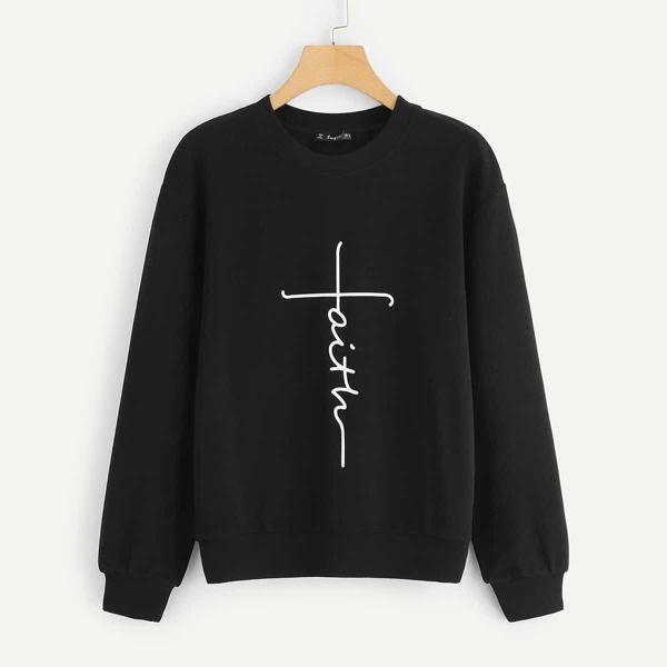 

Letter Print Pullover