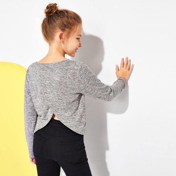 

Girls Tulip Back Marled Tee