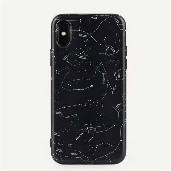 

Constellation Print iPhone Case, Black