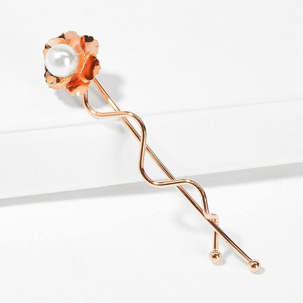 

Faux Pearl Decorated Hair Clip
