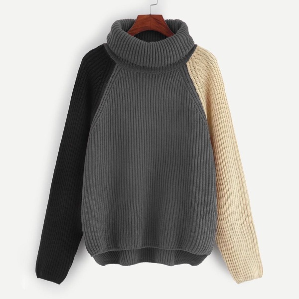 

Raglan Sleeve Dip Hem Jumper