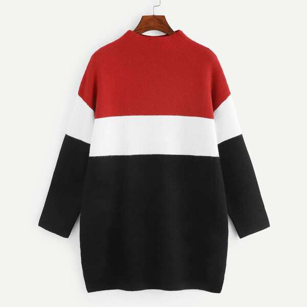 

Color-block Longline Sweater