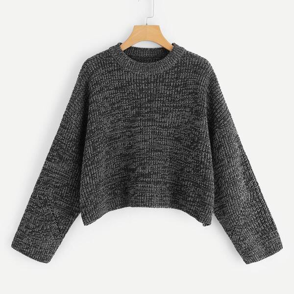

Plus Eyelet Detail Marled Crop Jumper