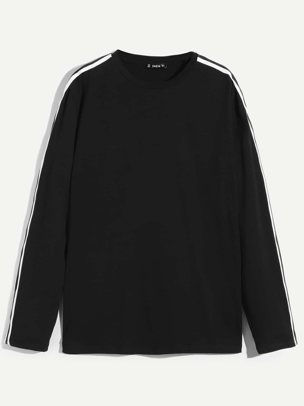 

Men Contrast Sideseam T-shirt, Black