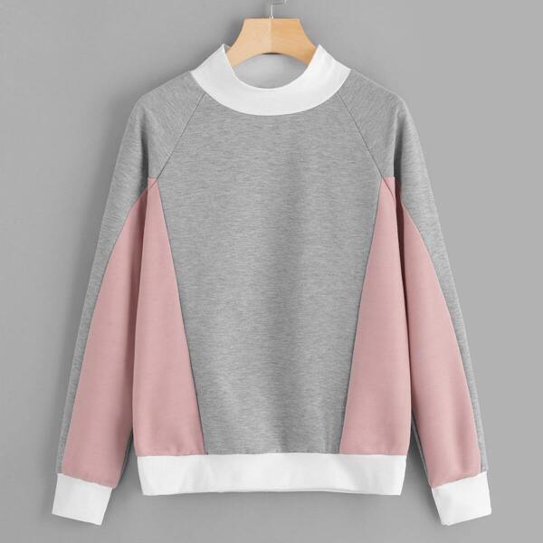 

Raglan Sleeve Contrast Panel Sweatshirt