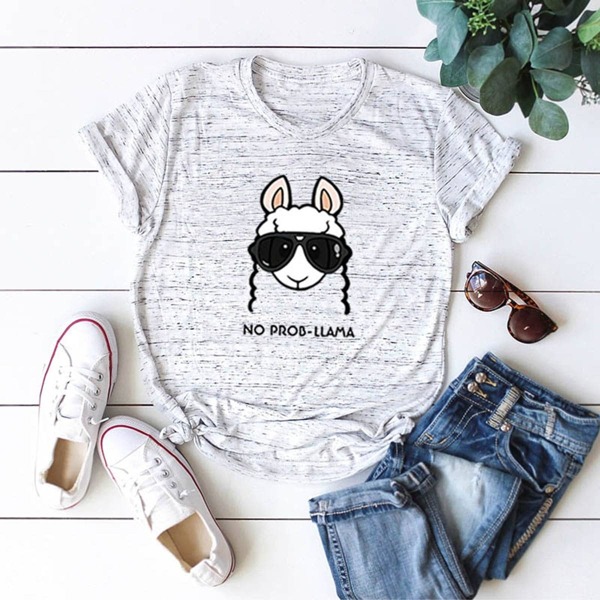 

Animal And Letter Print Tee