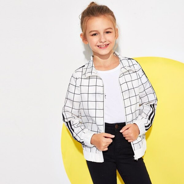 

Girls Zip Up Grid Jacket