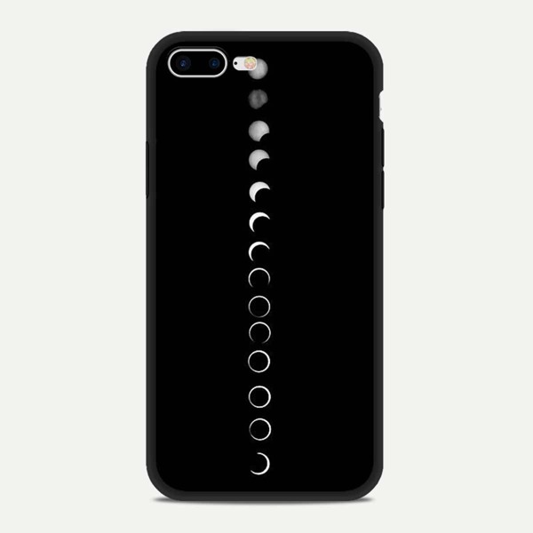 

Moon Print iPhone Case, Black