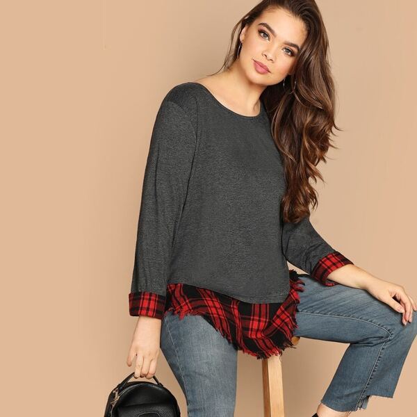 

Plus Raw Hem 2 In 1 Tee