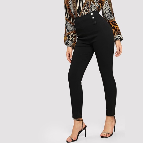

Double Breasted Skinny Jeans, Black