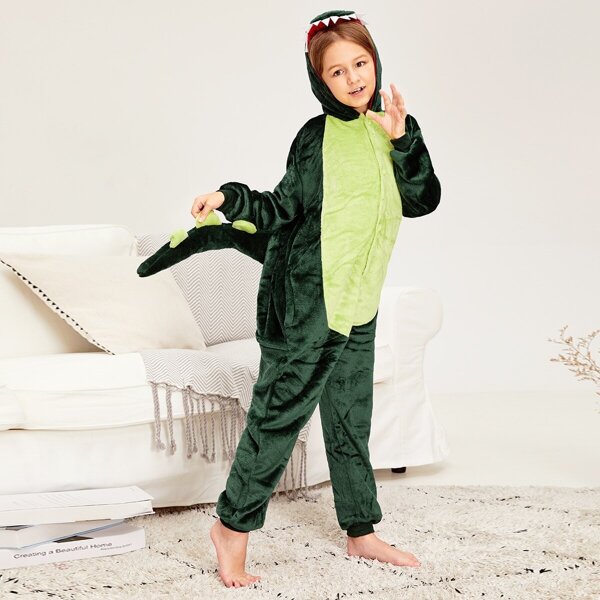 

Girls Plush Dinosaur Onesie