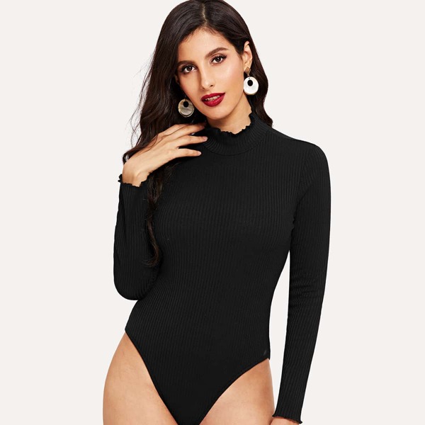 

Stand Collar Form Fitting Bodysuit